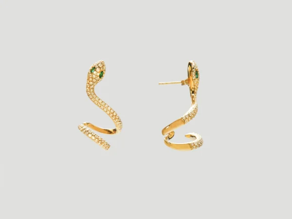 Coiled Serpent Earring