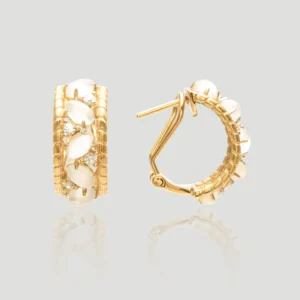 Golden Chalcedony Hoop Earring