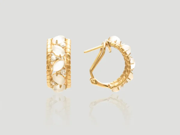 Golden Chalcedony Hoop Earring