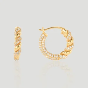 Spiral Diamond Earring
