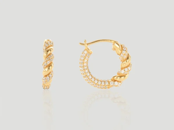 Spiral Diamond Earring