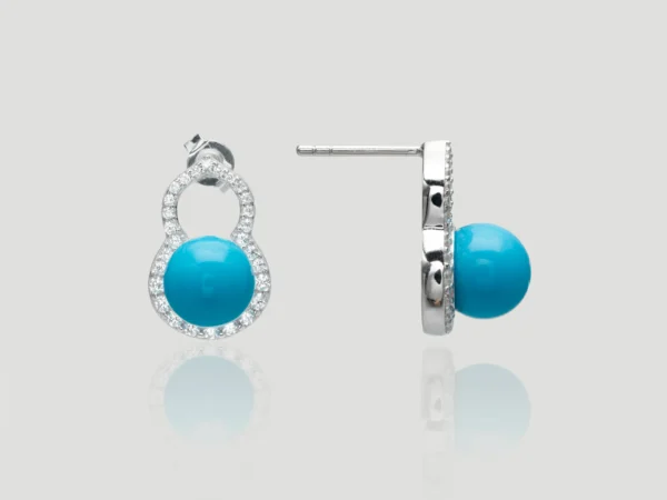 Dual Circle Gemstone Studs​​