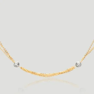 Dual-Tone Pearl & Chain Necklace​​
