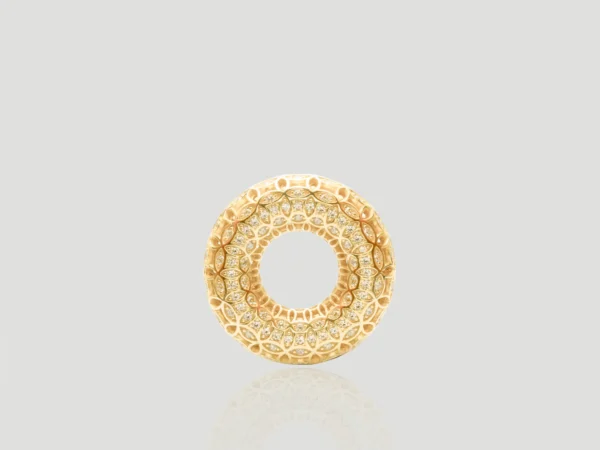 Golden Floral Hoop Pendant​​