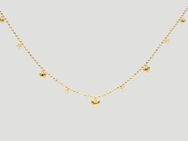 Heart & Bead Chain Necklace​​