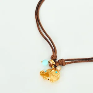 Golden Elephant Charm Necklace​​