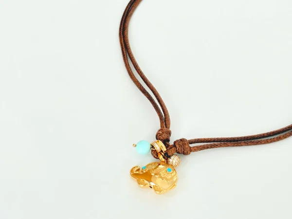 Golden Elephant Charm Necklace​​
